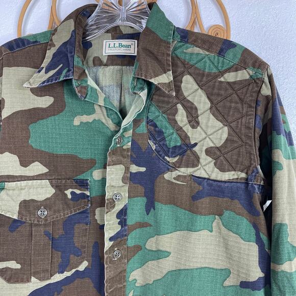 LL Bean ripstop camo button down shirt S - Picture 2 of 5